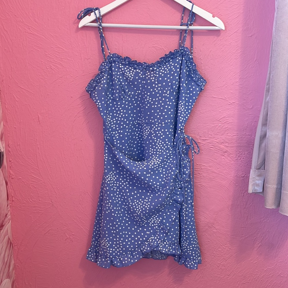 Dainty polka dot wrap dress